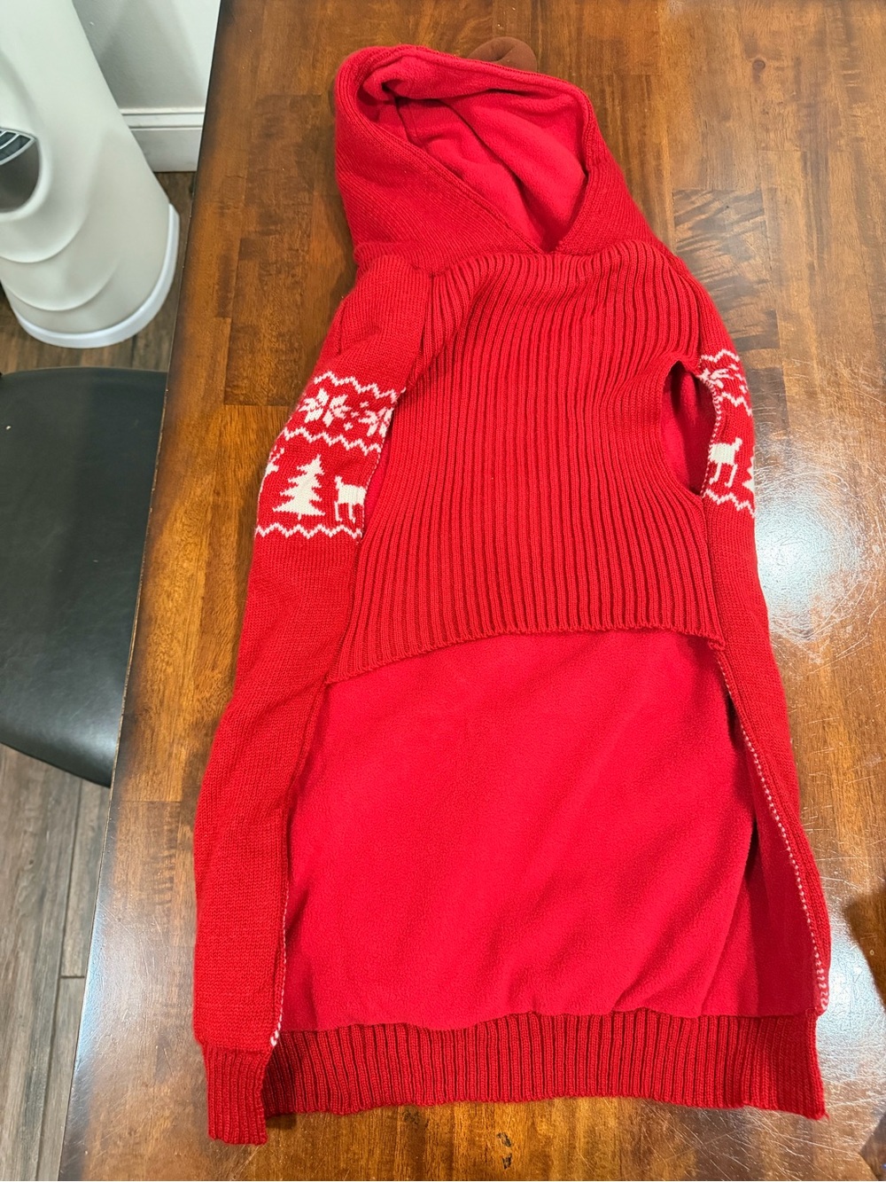 Dog Red Hooded Holiday Sweater